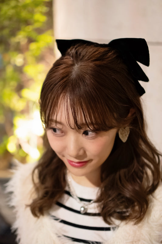 Glitter Velvet Ribbon Barrette