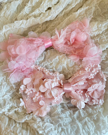 Dress Ribbon Barrette-ミルキーピンク-