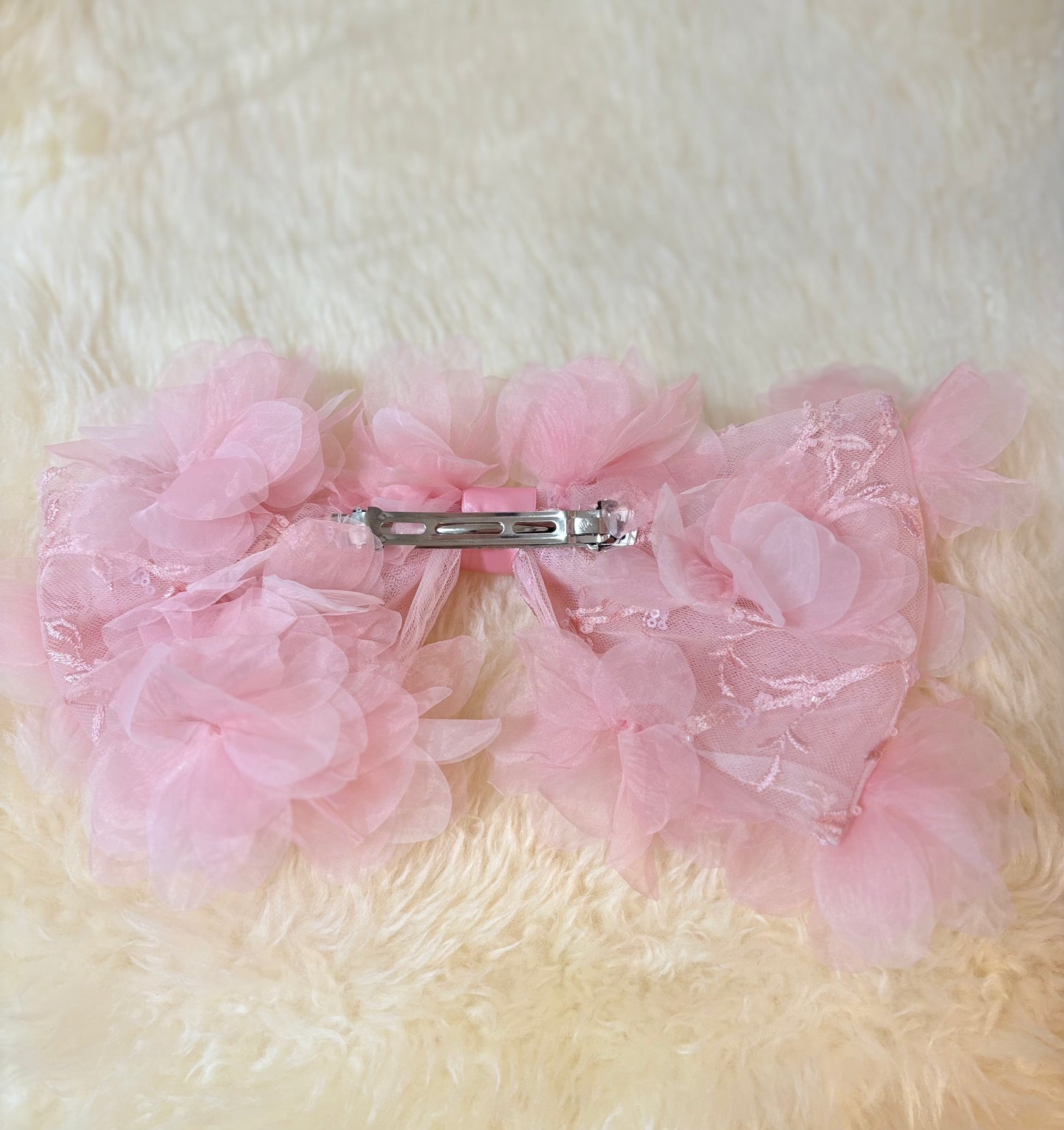 Dress Ribbon Barrette-キャンディピンク-
