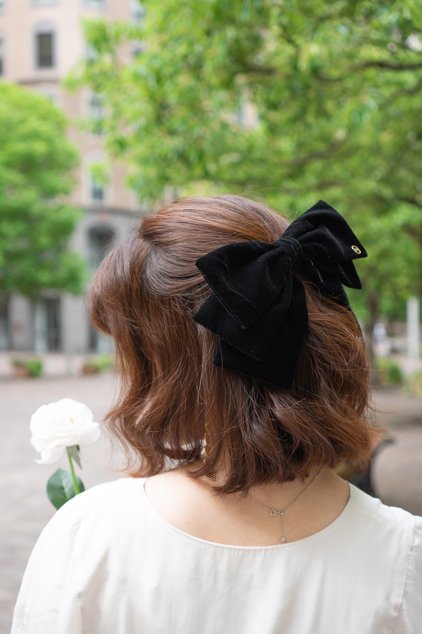 Glitter Velvet Ribbon Barrette