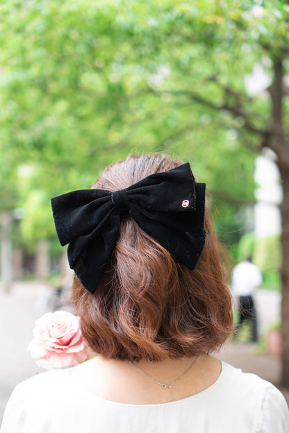Glitter Velvet Ribbon Barrette