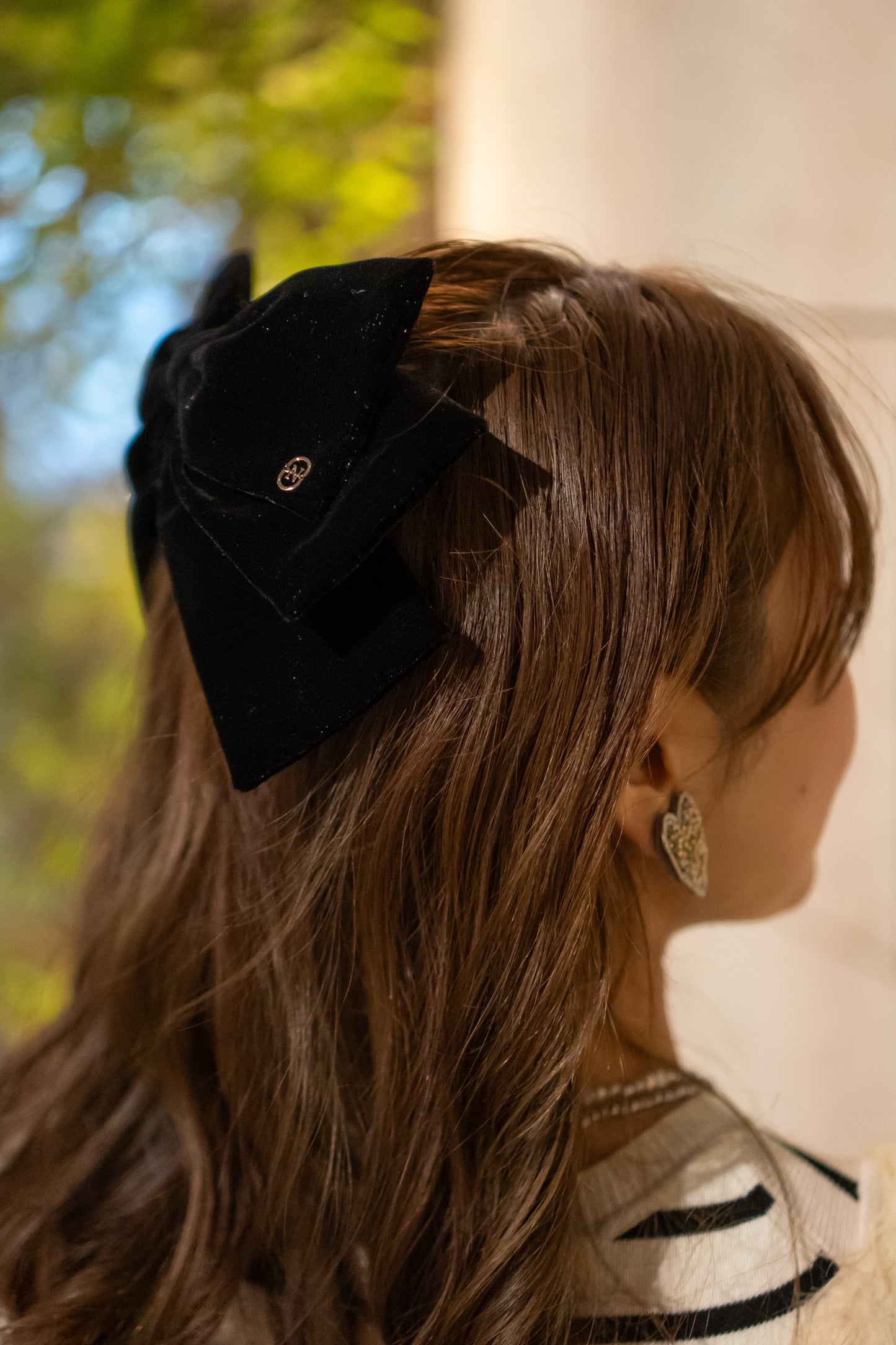 Glitter Velvet Ribbon Barrette