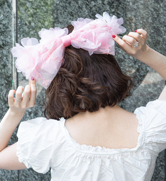 Dress Ribbon Barrette-キャンディピンク-
