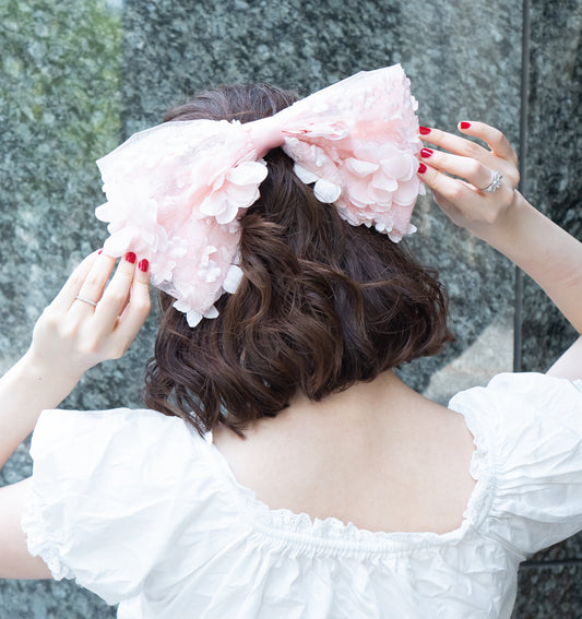 Dress Ribbon Barrette-ミルキーピンク-