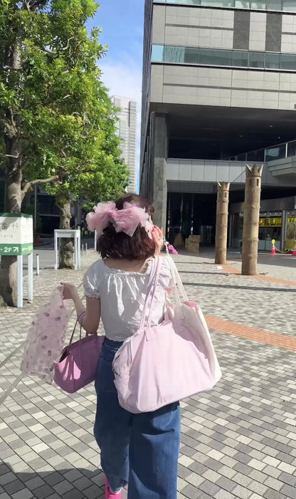 Dress Ribbon Barrette-キャンディピンク-