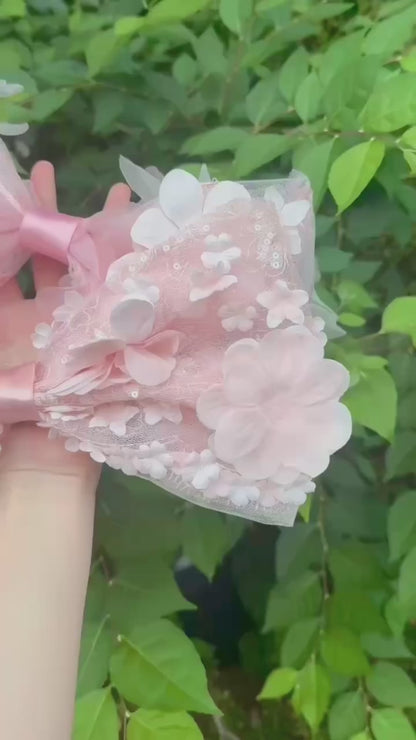 Dress Ribbon Barrette-ミルキーピンク-